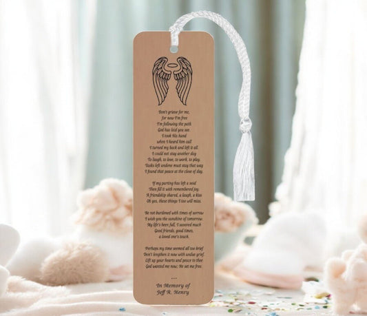 I'm Free Leatherette Memorial Scripture Bookmark - The Funeral Program Site