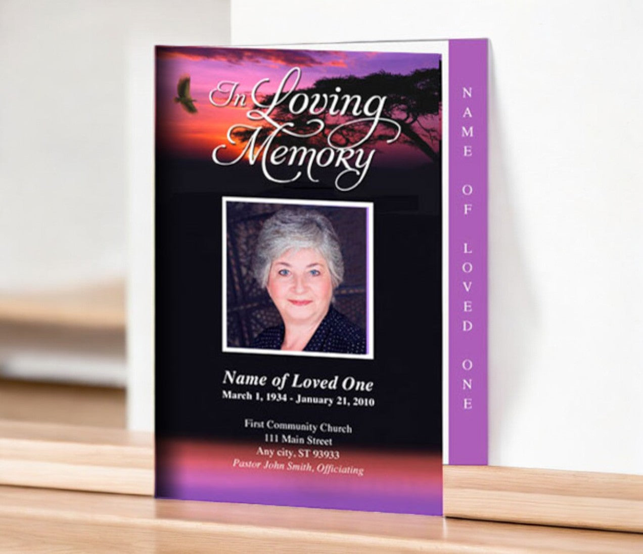 Imagine 4-Sided Graduated Funeral Program Template