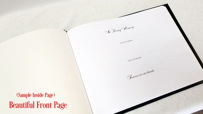 Simple Flourish Faux Leather Funeral Guest Book