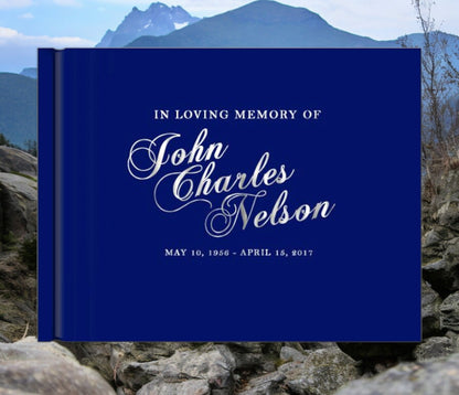 Elegant Name Landscape Funeral Guest Book