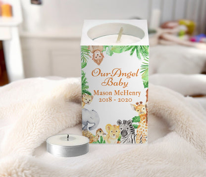 Jungle Personalized Mini Memorial Tea Light Candle Holder