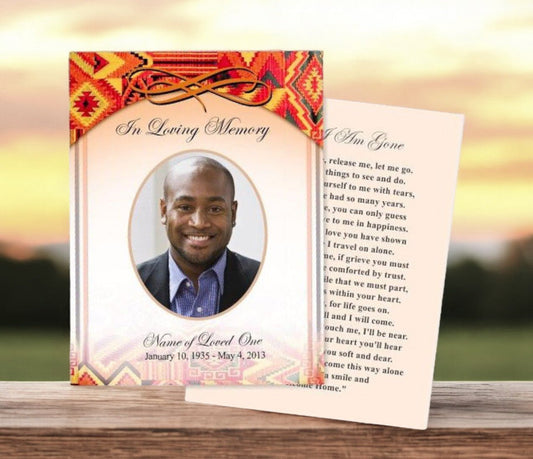 Impala Small Memorial Card Template - The Funeral Program Site