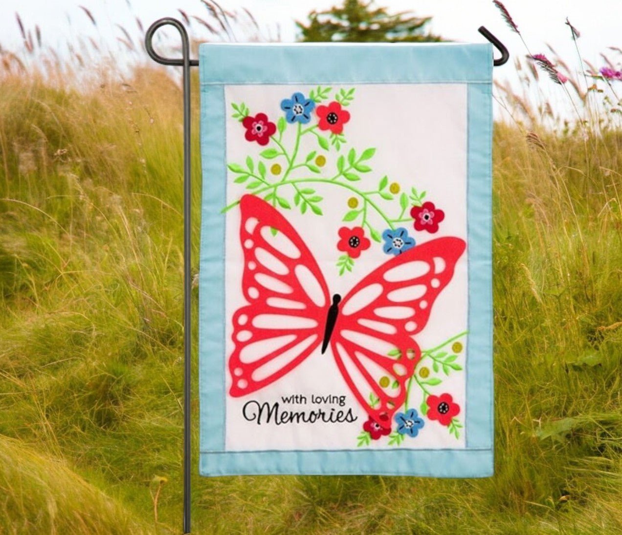 In Loving Memories Appliqué Memorial Garden Flag - The Funeral Program Site