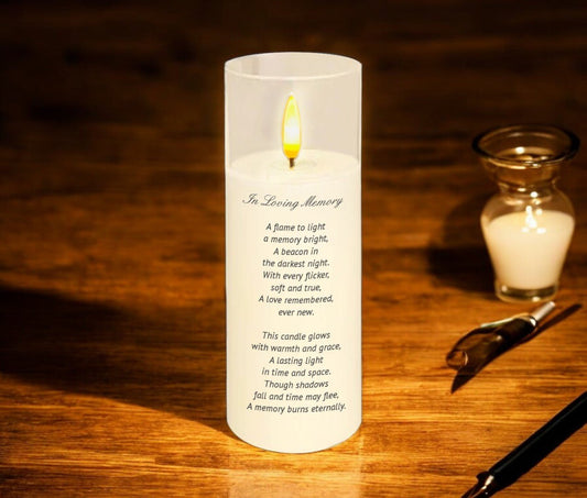 In Loving Memory Flameless Acrylic LED Memorial Candle - The Funeral Program Site