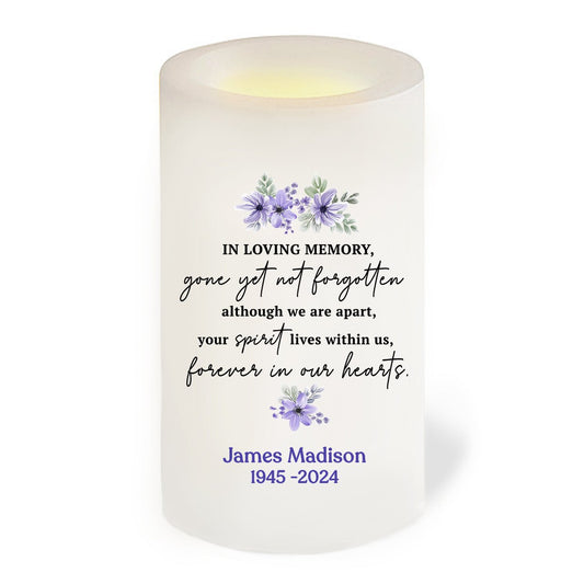 In Loving Memory Personalized Flameless LED Memorial Candle - The Funeral Program Site