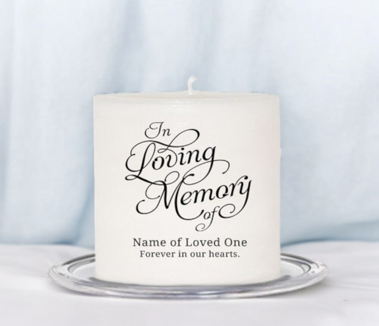 Loving Personalized Small Wax Memorial Candle