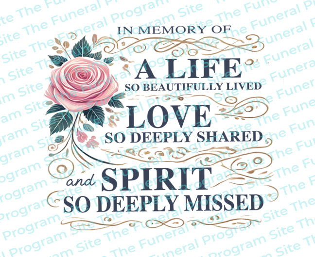 In Memory Of Funeral Quote Word Art