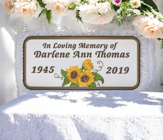 Personalized Embroidery Sunflower In Loving Memory Patch