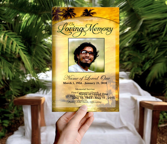 Island Funeral Program Template - The Funeral Program Site