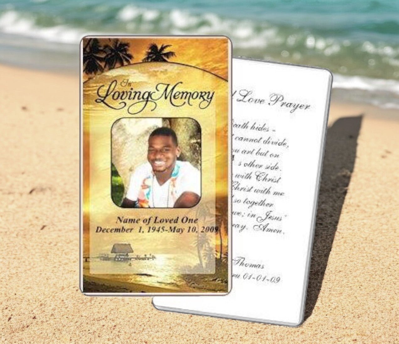 Island Prayer Card Template - The Funeral Program Site