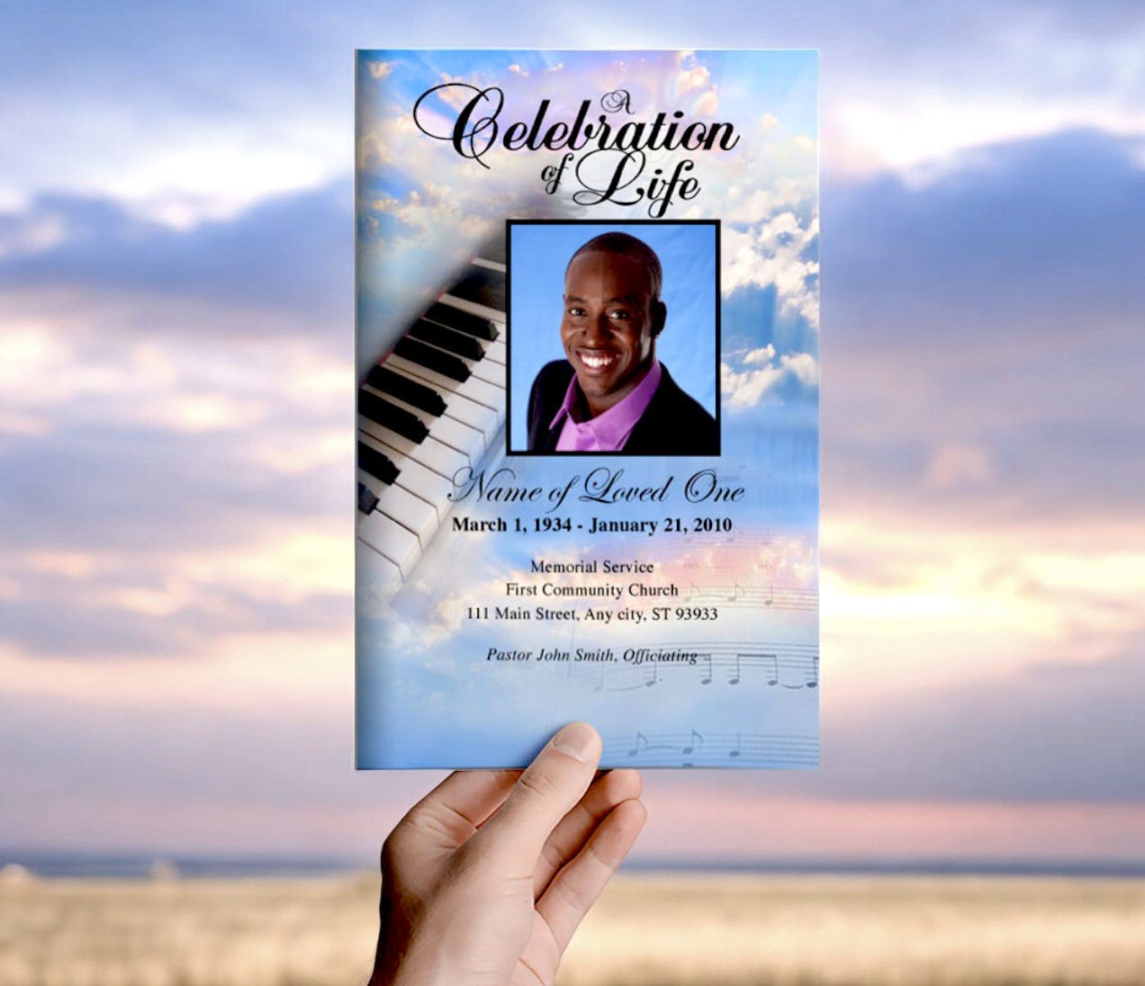 Ivory Funeral Program Template - The Funeral Program Site