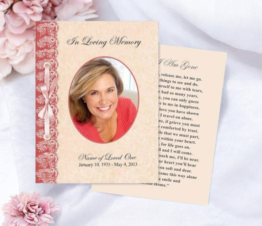 Jasper Small Memorial Card Template - The Funeral Program Site