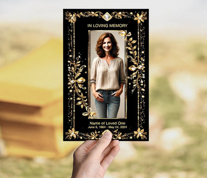 Jewel Funeral Program Template (Changeable Color) - The Funeral Program Site