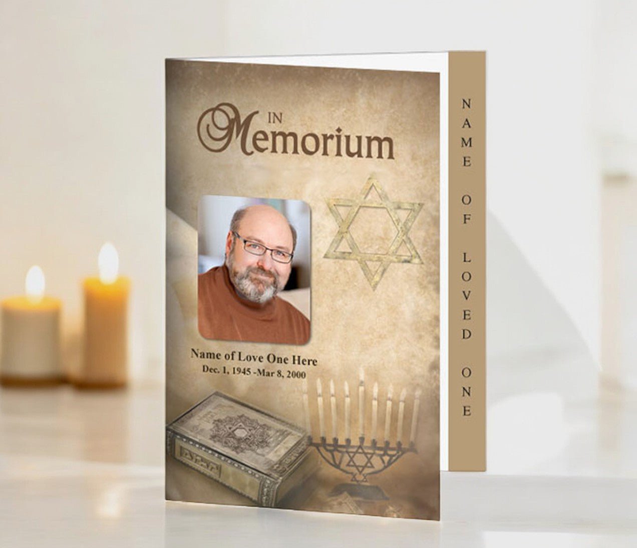 Jewish 4 - Sided Graduated Funeral Program Template - The Funeral Program Site