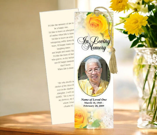 Joyful Memorial Bookmark Template - The Funeral Program Site