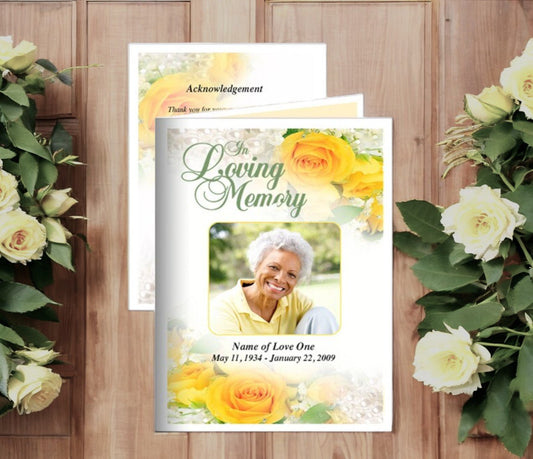 Joyful Small Memorial Card Template - The Funeral Program Site