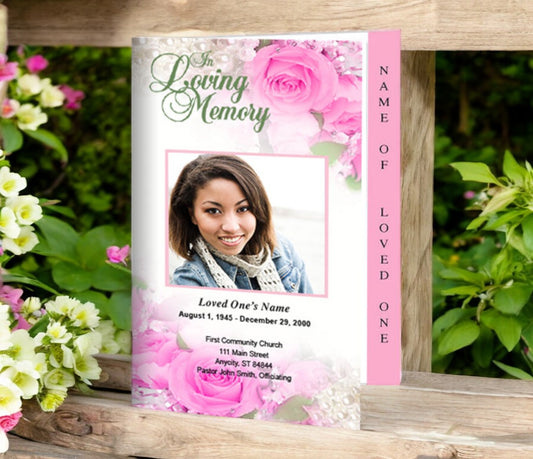 Joyful 4-Sided Graduated Funeral Program Template