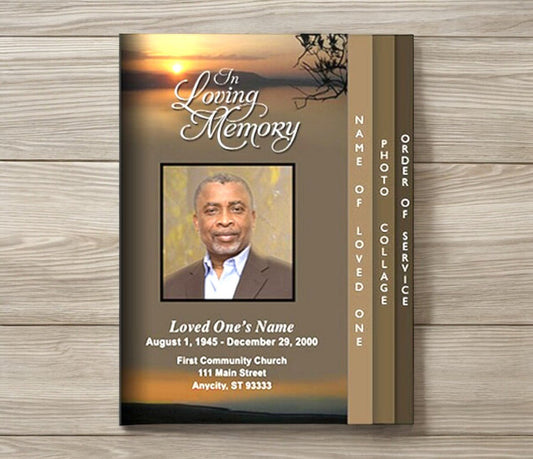 Kenya 8 - Sided Funeral Graduated Program Template - The Funeral Program Site