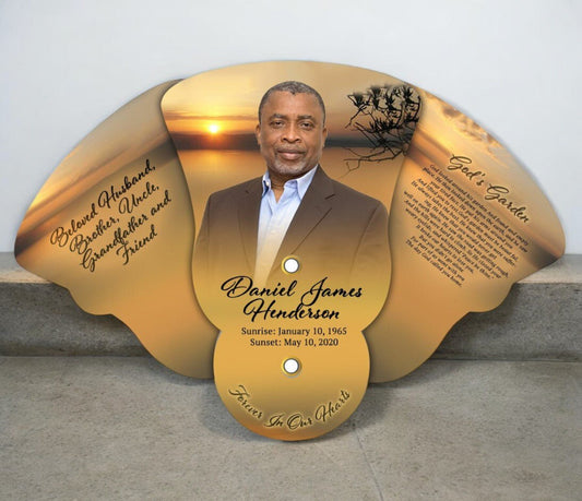 Kenya Personalized Folding Memorial Fan (Pack of 10) - The Funeral Program Site