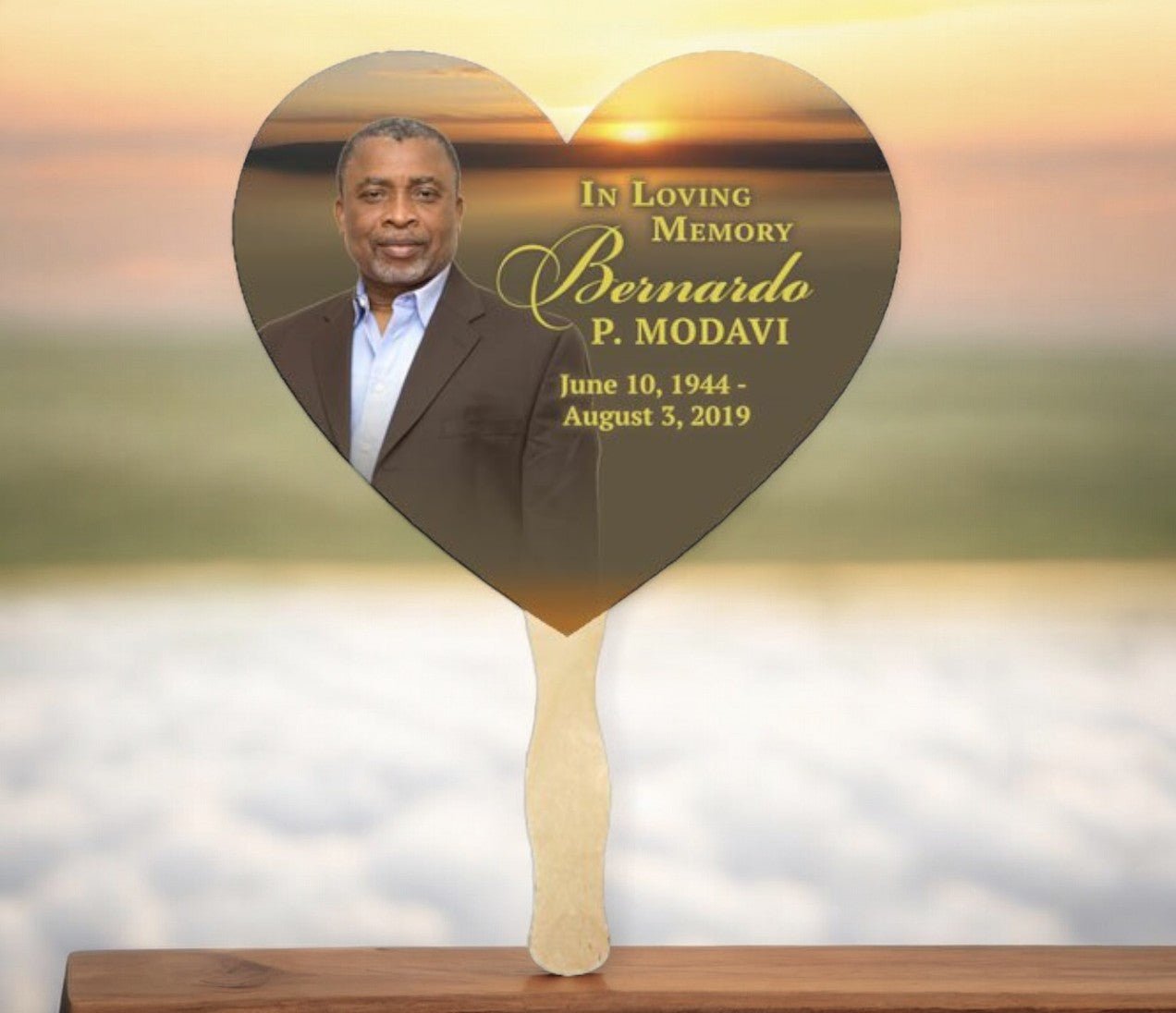 Kenya Personalized Heart Memorial Fan (Pack of 10) - The Funeral Program Site