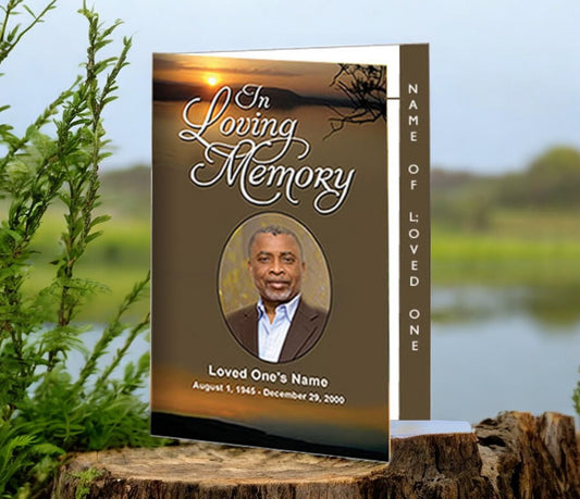 Kenya 4-Sided Graduated Funeral Program Template