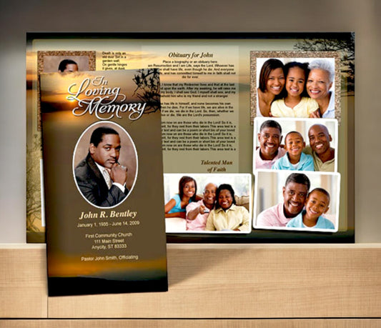 Kenya TriFold Funeral Brochure Template