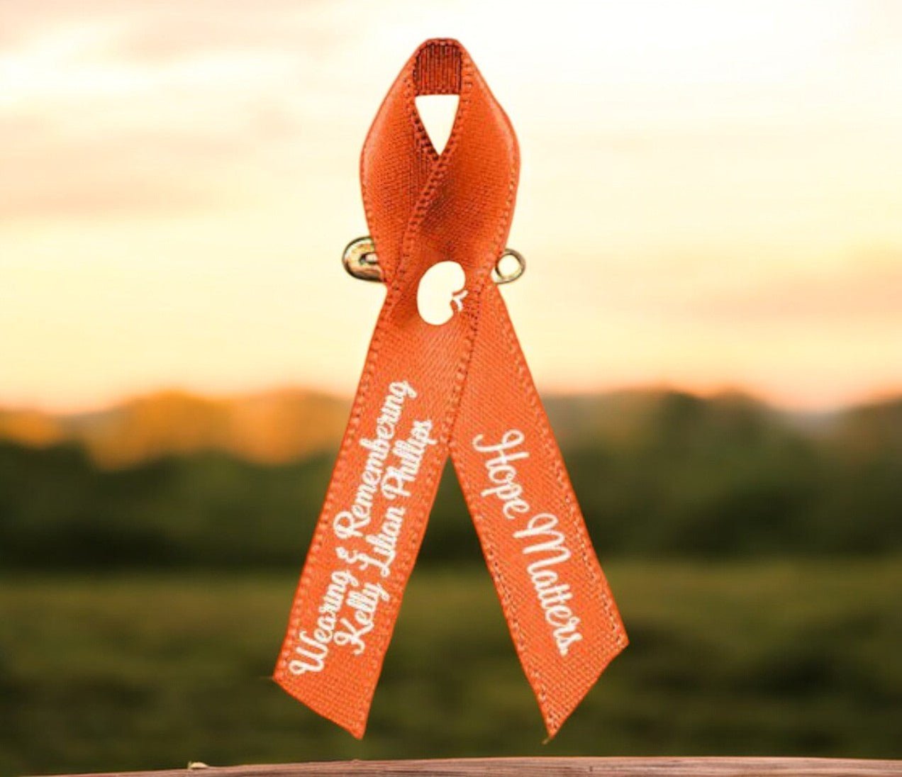 Kidney Cancer Ribbon Personalized (Orange Color Ribbon) - Pack of 10 - The Funeral Program Site