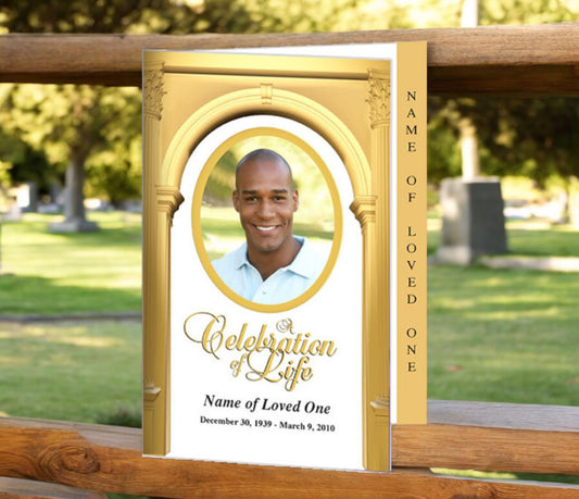 Kingdom 4-Sided Graduated Funeral Program Template