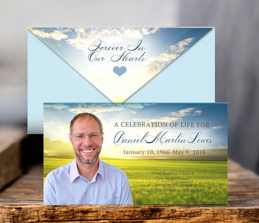 Landscape Envelope Fold Program Design & Print (Pack of 50) - The Funeral Program Site