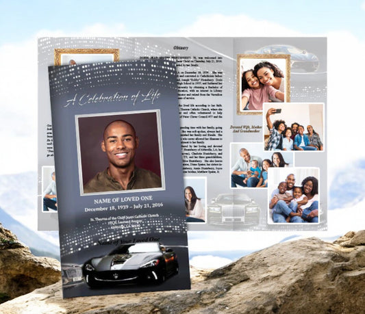 Highend Cars Trifold Funeral Brochure Template