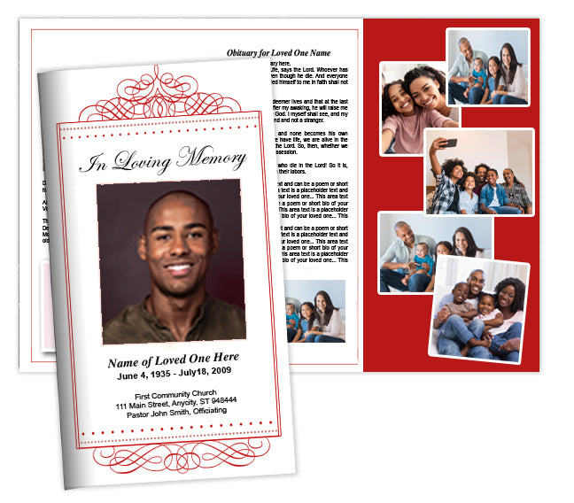 Accent Trifold Funeral Brochure Template