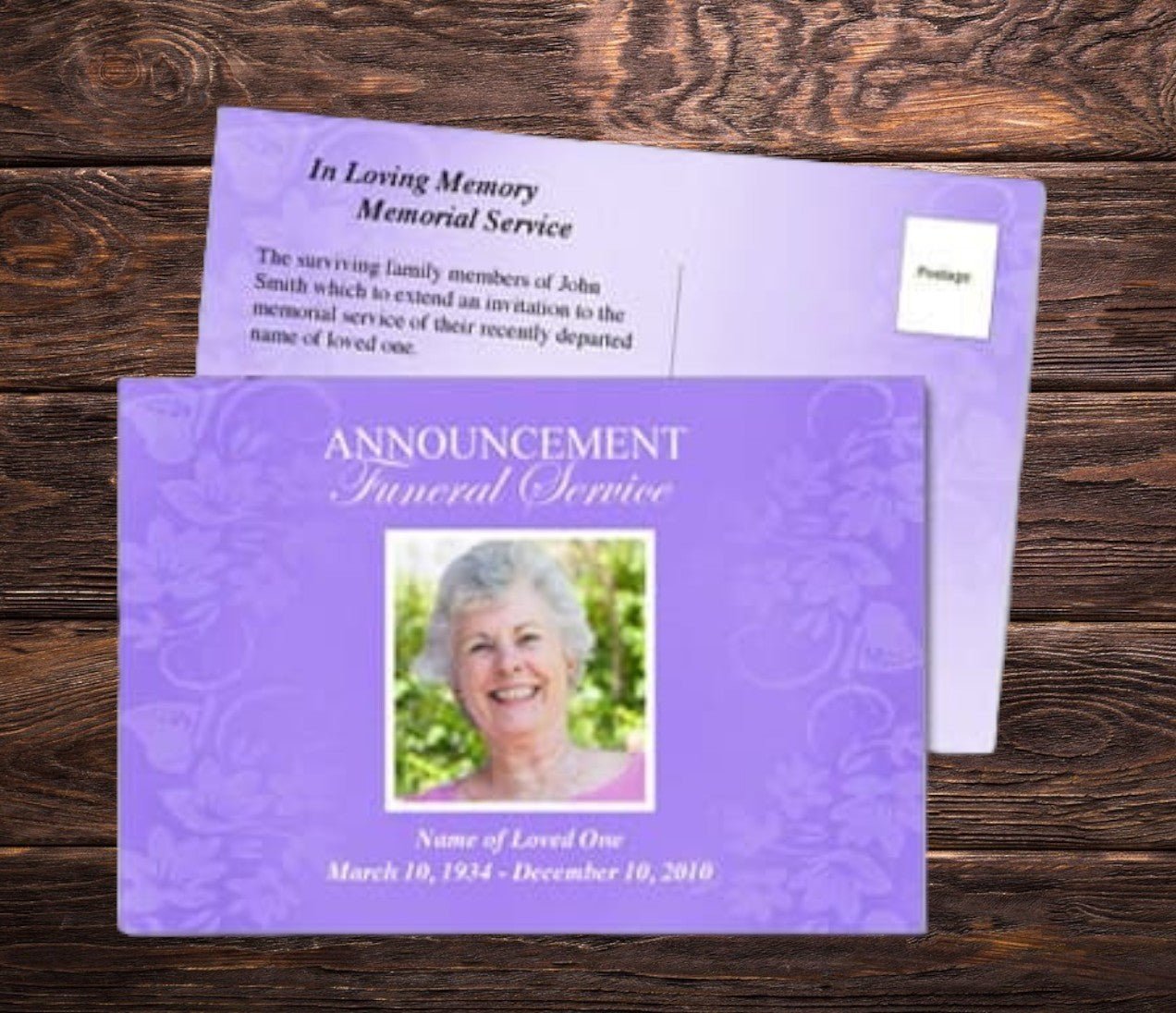 Lavender Funeral Announcement Template - The Funeral Program Site