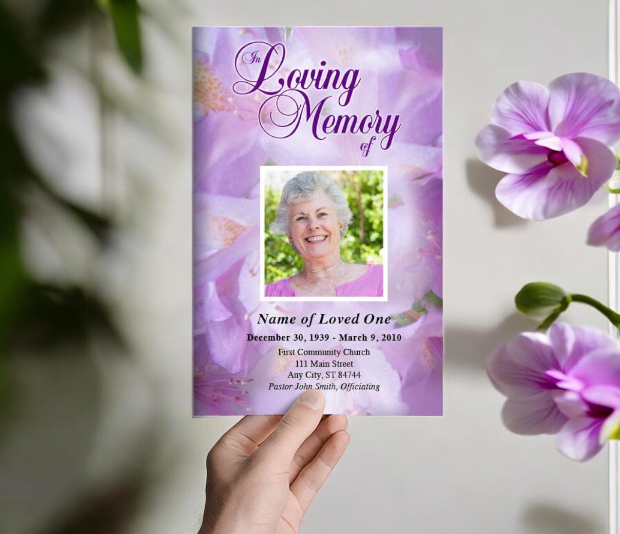 Lavender Funeral Program Template - The Funeral Program Site