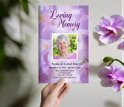 Lavender Funeral Program Template - The Funeral Program Site