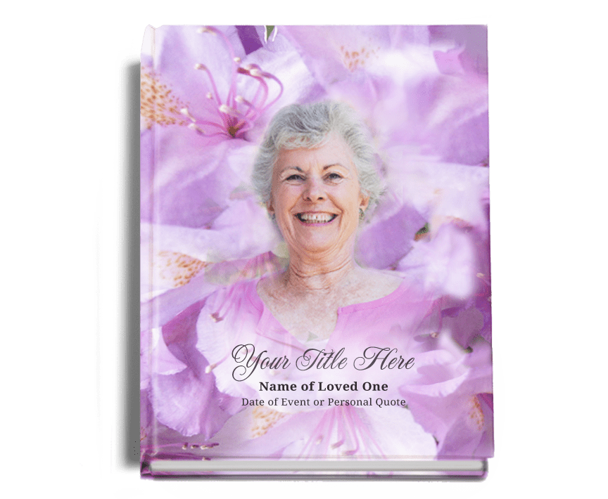 Lavender Perfect Bind Memorial Funeral Guest Book - The Funeral Program Site