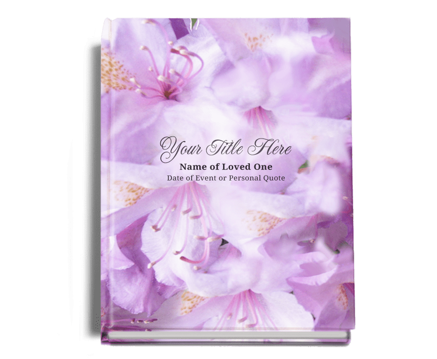 Lavender Perfect Bind Memorial Funeral Guest Book - The Funeral Program Site