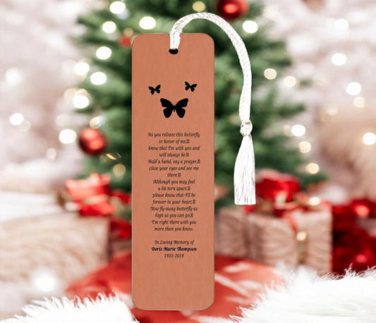 Leatherette Memorial Poem Bookmark Butterfly Release - The Funeral Program Site