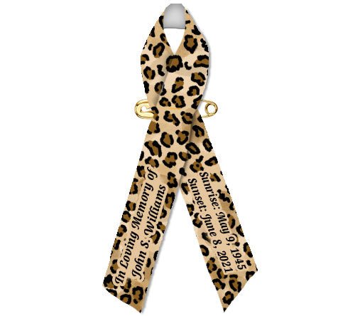 Leopard Memorial Awareness Ribbons - Pack of 10