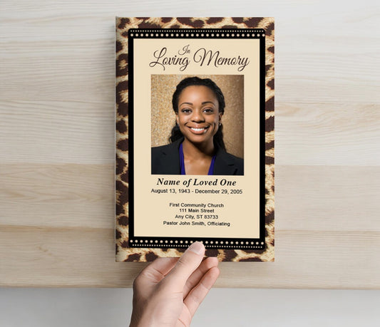 Leopard Funeral Program Template