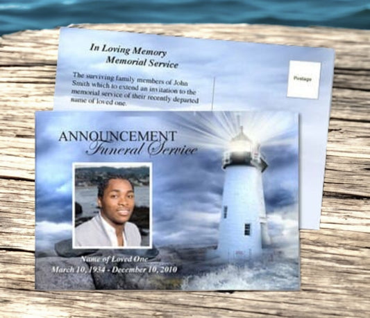 Lighthouse Funeral Announcement Template