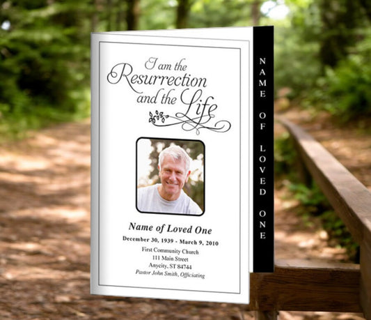 Life 4-Sided Graduated Funeral Program Template