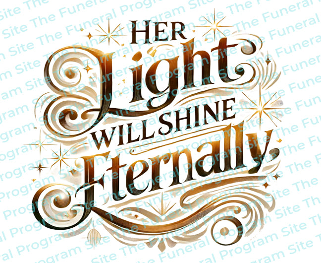 Her Light Will Shine Funeral Program Title