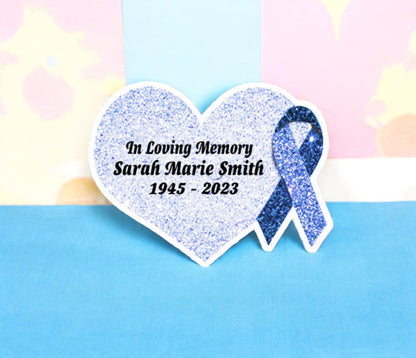 Light Blue Cancer Ribbon Heart Pin - Pack of 10