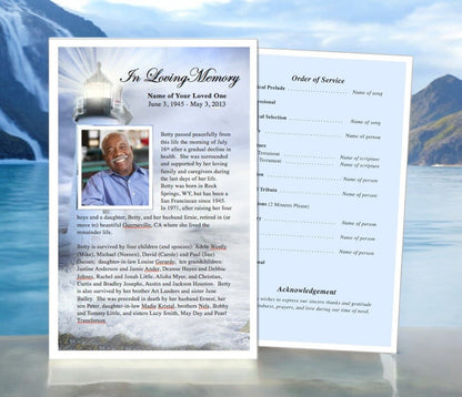 Lighthouse Funeral Flyer Template - The Funeral Program Site