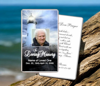 Lighthouse Prayer Card Template - The Funeral Program Site