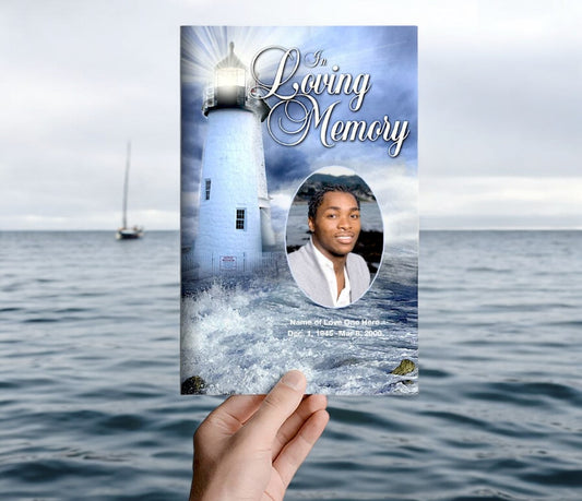 Lighthouse Funeral Program Template