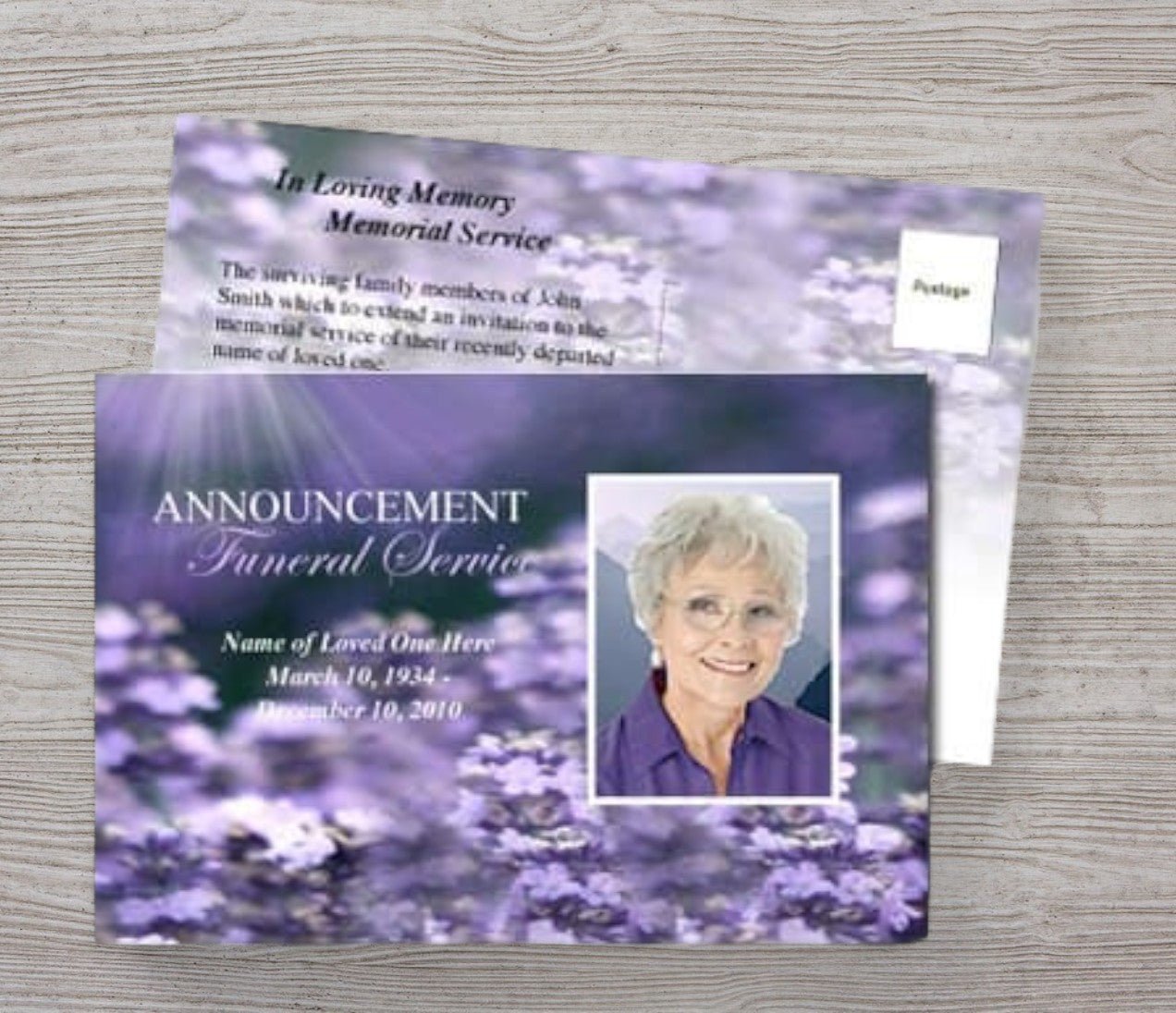 Lilac Funeral Announcement Template - The Funeral Program Site