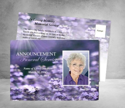 Lilac Funeral Announcement Template - The Funeral Program Site