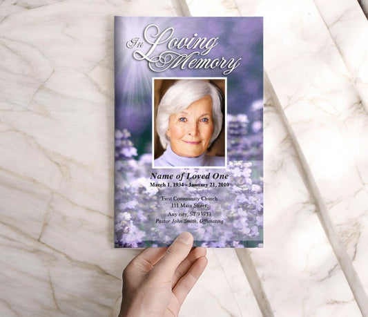 Lilac Funeral Program Template - The Funeral Program Site