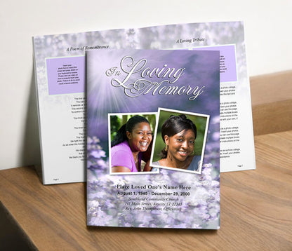 Lilac Funeral Booklet Template